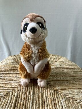 Soft Plush Meerkat Stuffed Animal - Brown & Cream Cuddly Toy